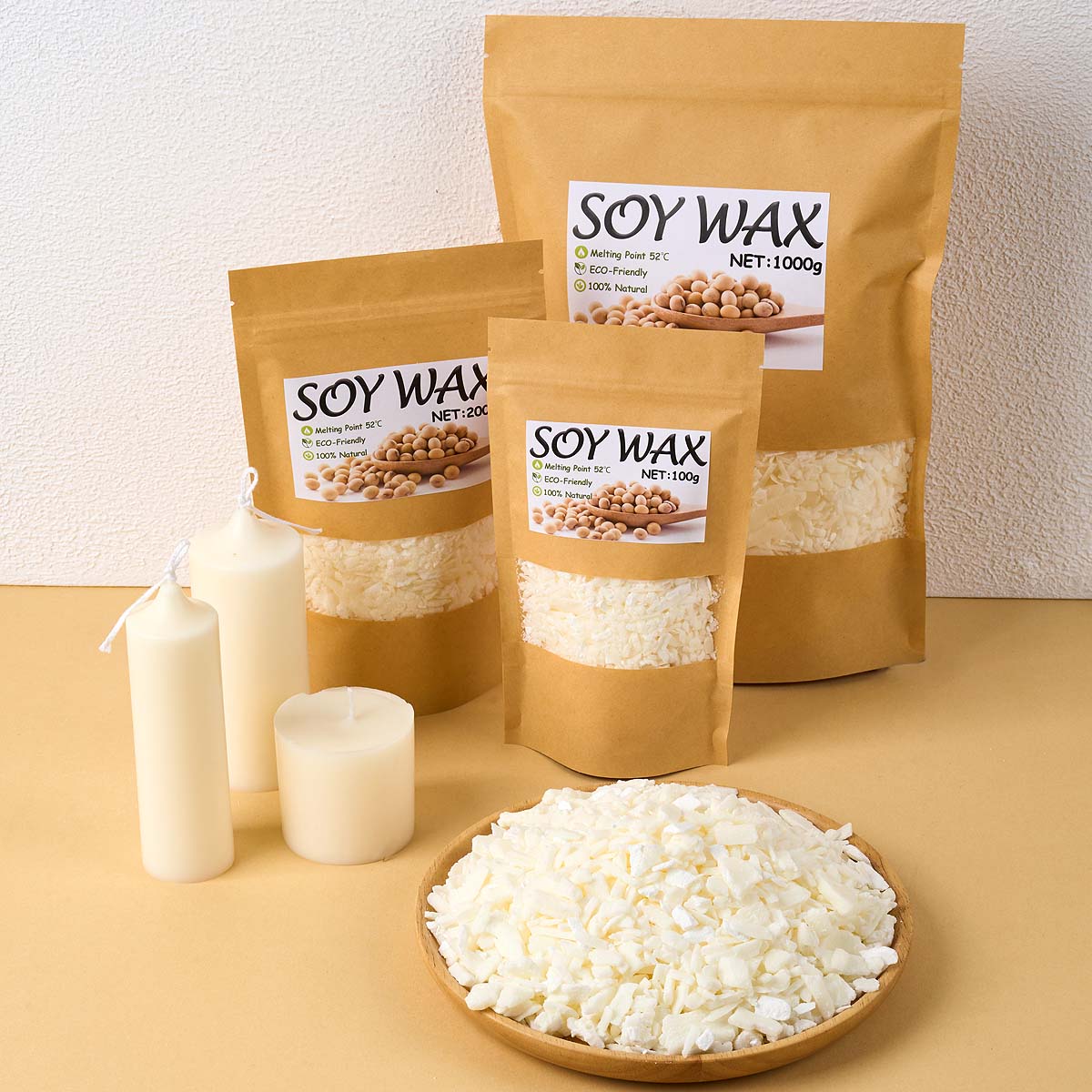 Cera de soja blanca pura de 1  - Candle Supplies Storage reseña y precio